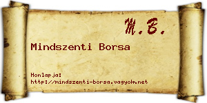 Mindszenti Borsa névjegykártya
